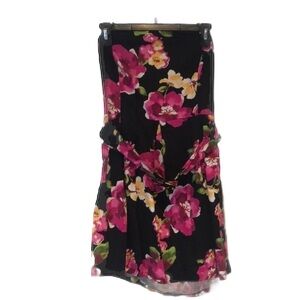 Joyce Leslie Strapless Floral dress w/ belt Size Large Y2K
retro